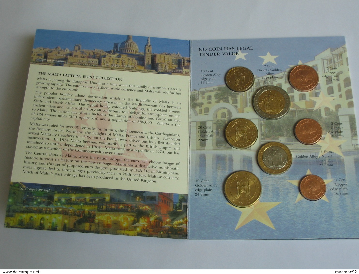 Coffret FDC Euro Patterns Set - Euro Prove - MALTE - MALTA  2004    **** EN ACHAT IMMEDIAT **** - Malte
