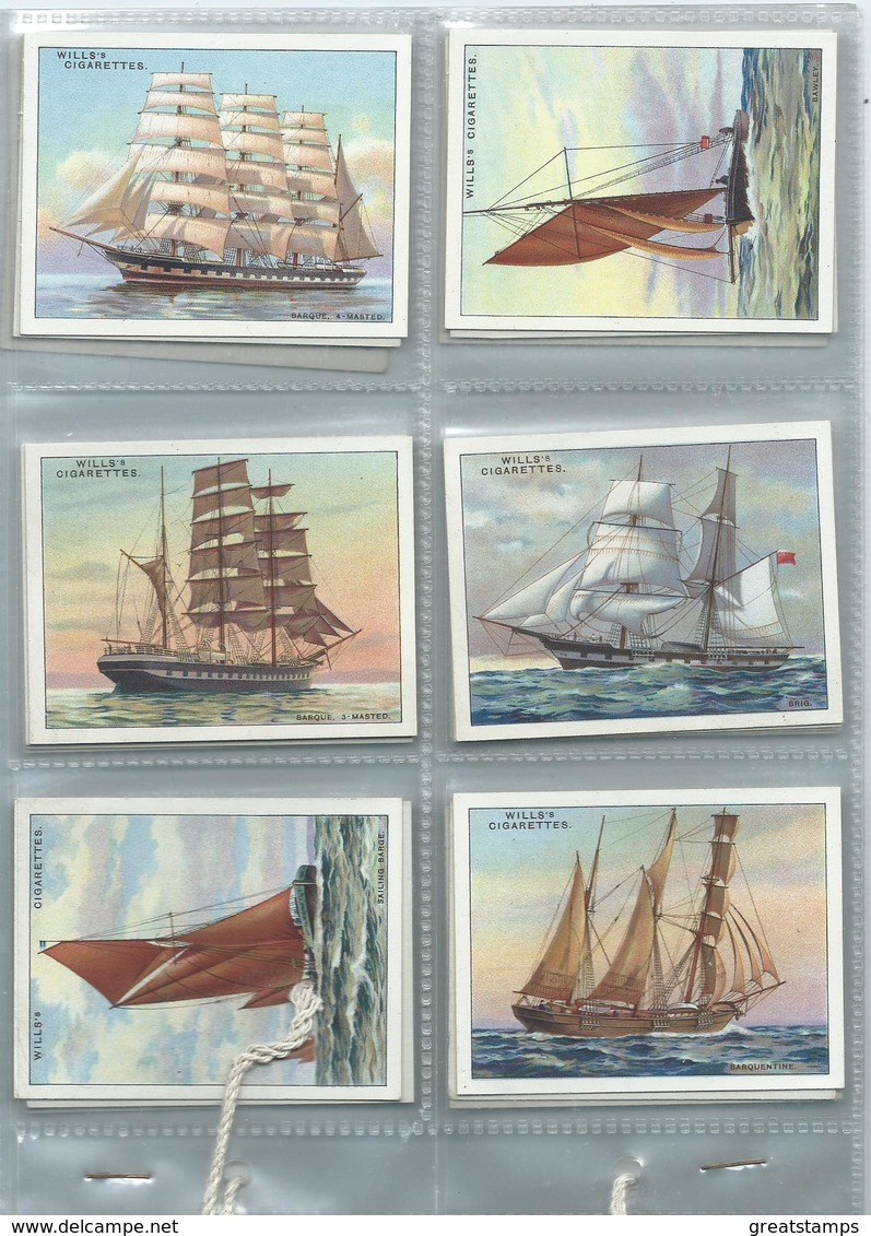 Will's     Cigarette Cards  25/25  Rigs Of Ships Perfect Condition Set - Wills