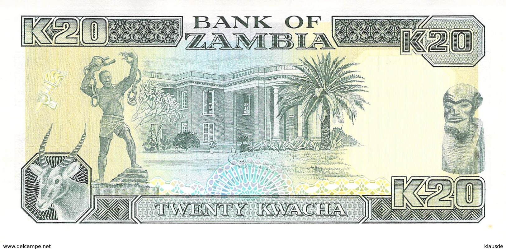 20 Kwacha Banknote Bank Of Zambia - Sambia