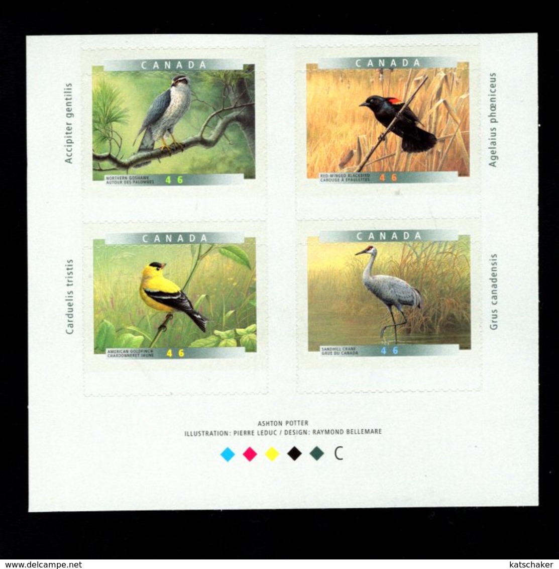 770128622 1999 SCOTT 1777A  POSTFRIS  MINT NEVER HINGED EINWANDFREI  (XX) - BIRDS CRANE GOLFINCH BLACKBIRD GOSHAWK - Neufs