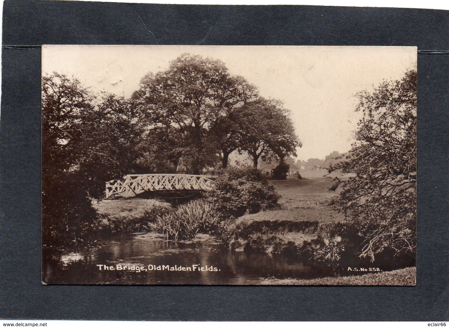 OLD MALDEN THE BRIDGE, Old Malden Fields  A S N° 258  CPA Année 1906 - London Suburbs