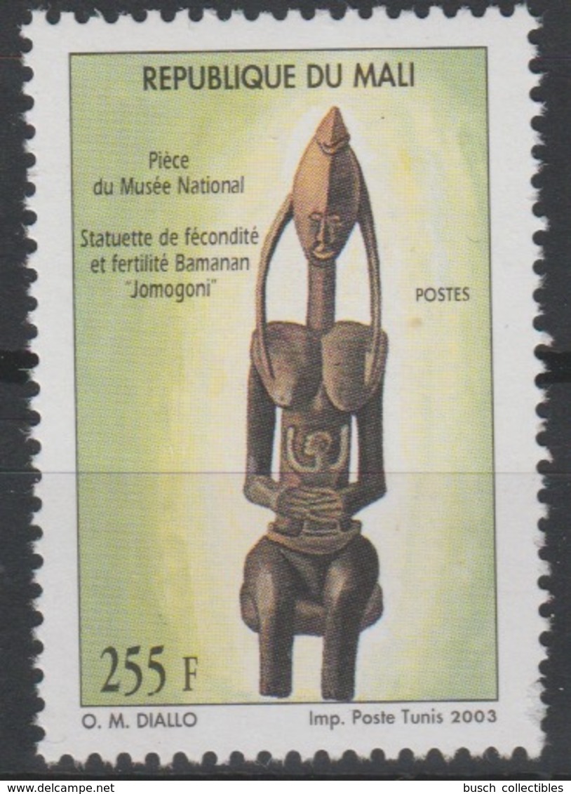 Mali 2003 Mi. 2603I Pièce Du Musée National Statuette De Fécondité Et Fertilité Bamanan "Jomogoni" Art Kunst 1 Val. - Mali (1959-...)