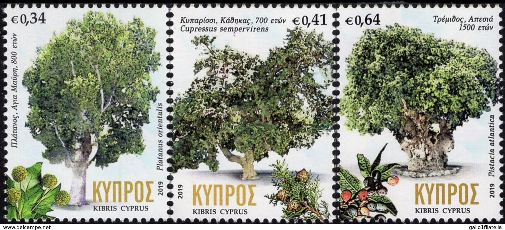 2019 - CIPRO / CYPRUS - ALBERI CENTENARI / CENTENNIAL TREES - SET COMPLETO. MNH. - Nuovi