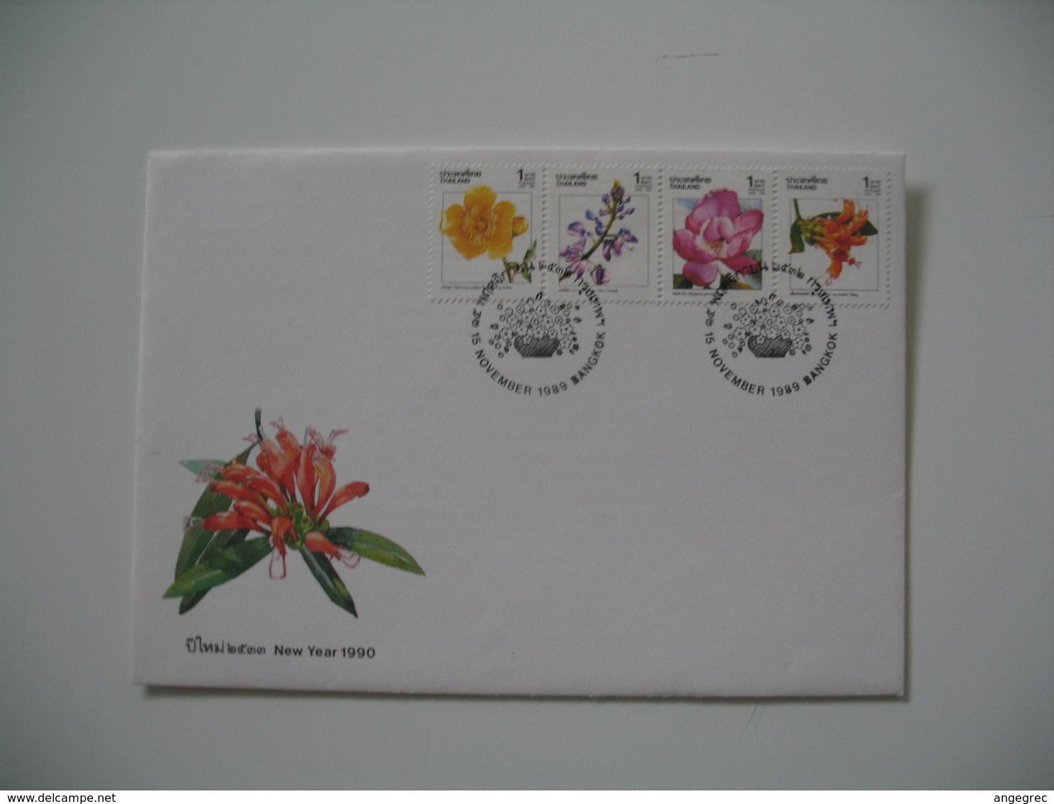 Enveloppe Thailand   1989  Bangkok   Fleurs   à Voir - Thaïlande