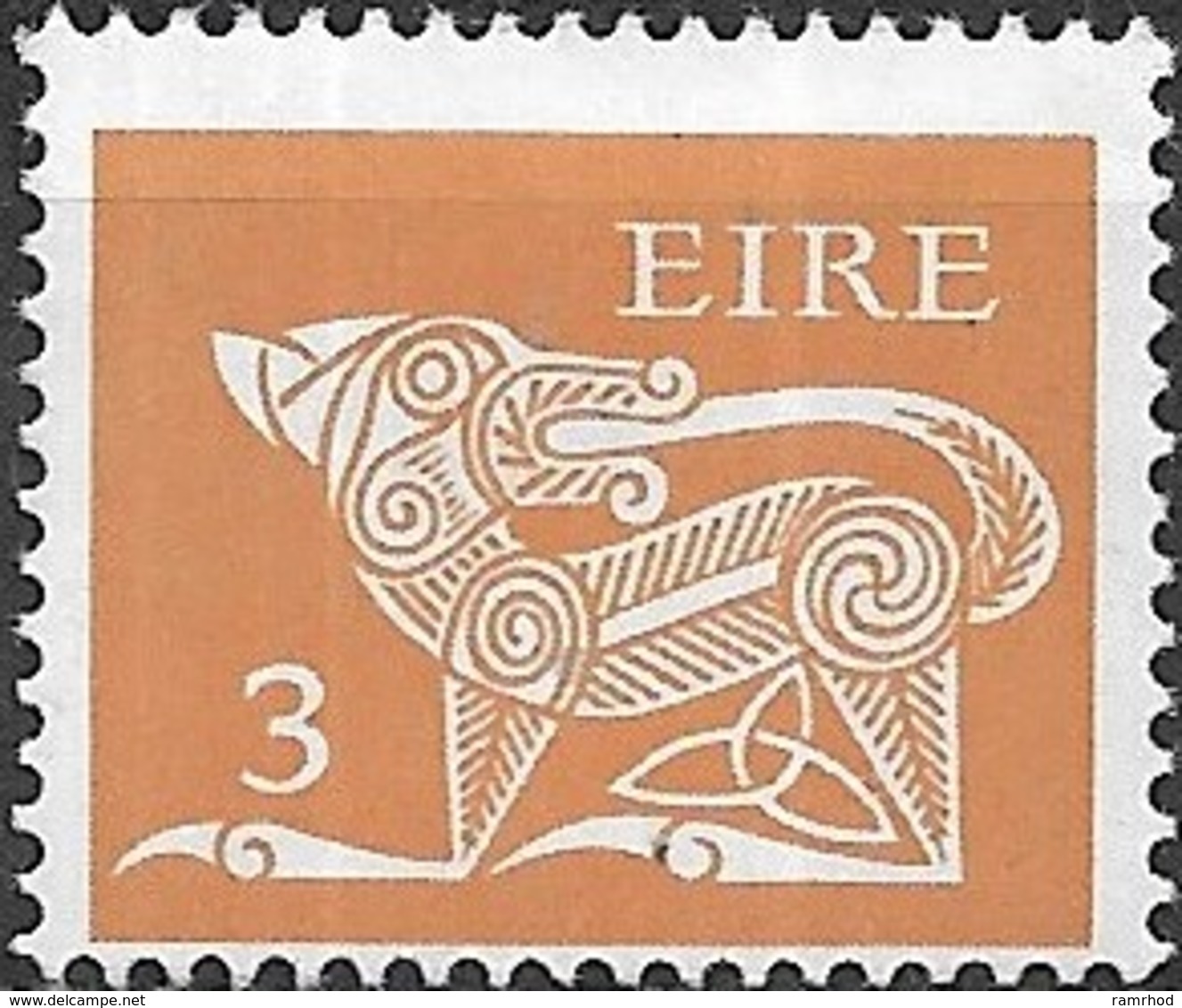 IRELAND 1971 Stylized Dog (brooch) - 3p - Brown MNH - Neufs