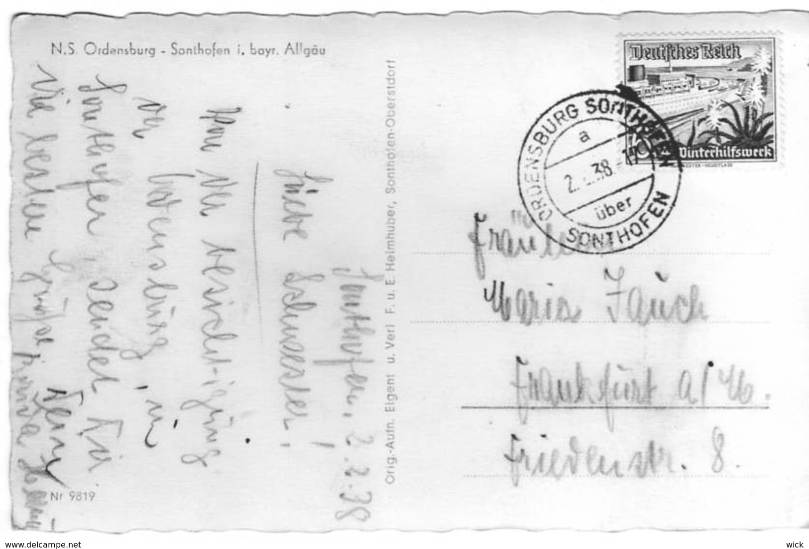 AK AK NS Ordensburg Sonthofen - Sonthofen I. Bayr. Allgäu - NS- Odensburg- Selten Sonderbriefmarke "Winterhilfswerk"! - Sonthofen