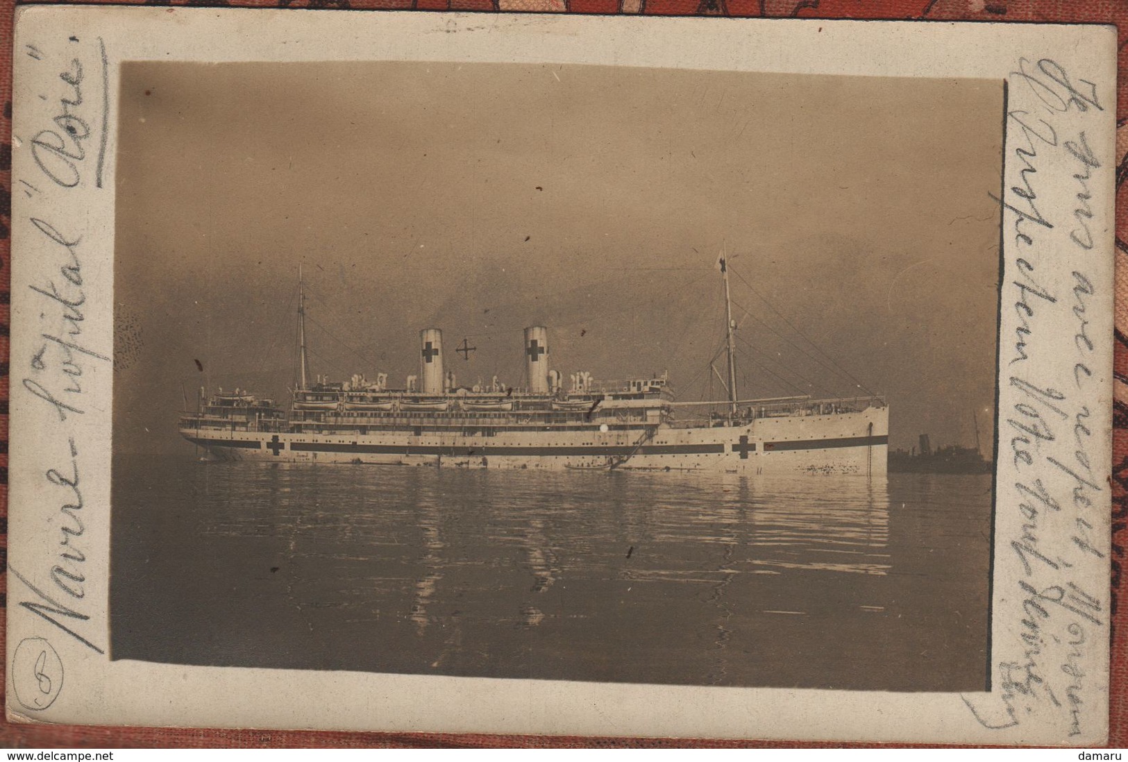 Carte Photo Navire Bateau Hopital " Asie" Avec Texte - 1914-18