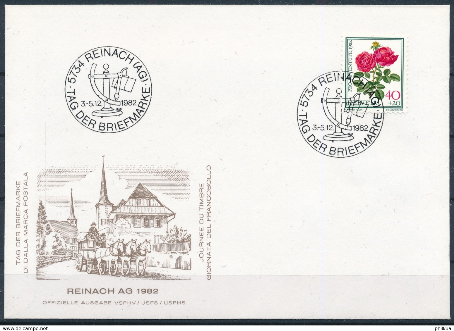 1982 TAG DER BRIEFMARKE  Mit Pro Juventute Frankatur - REINACH (AG) - Briefe U. Dokumente