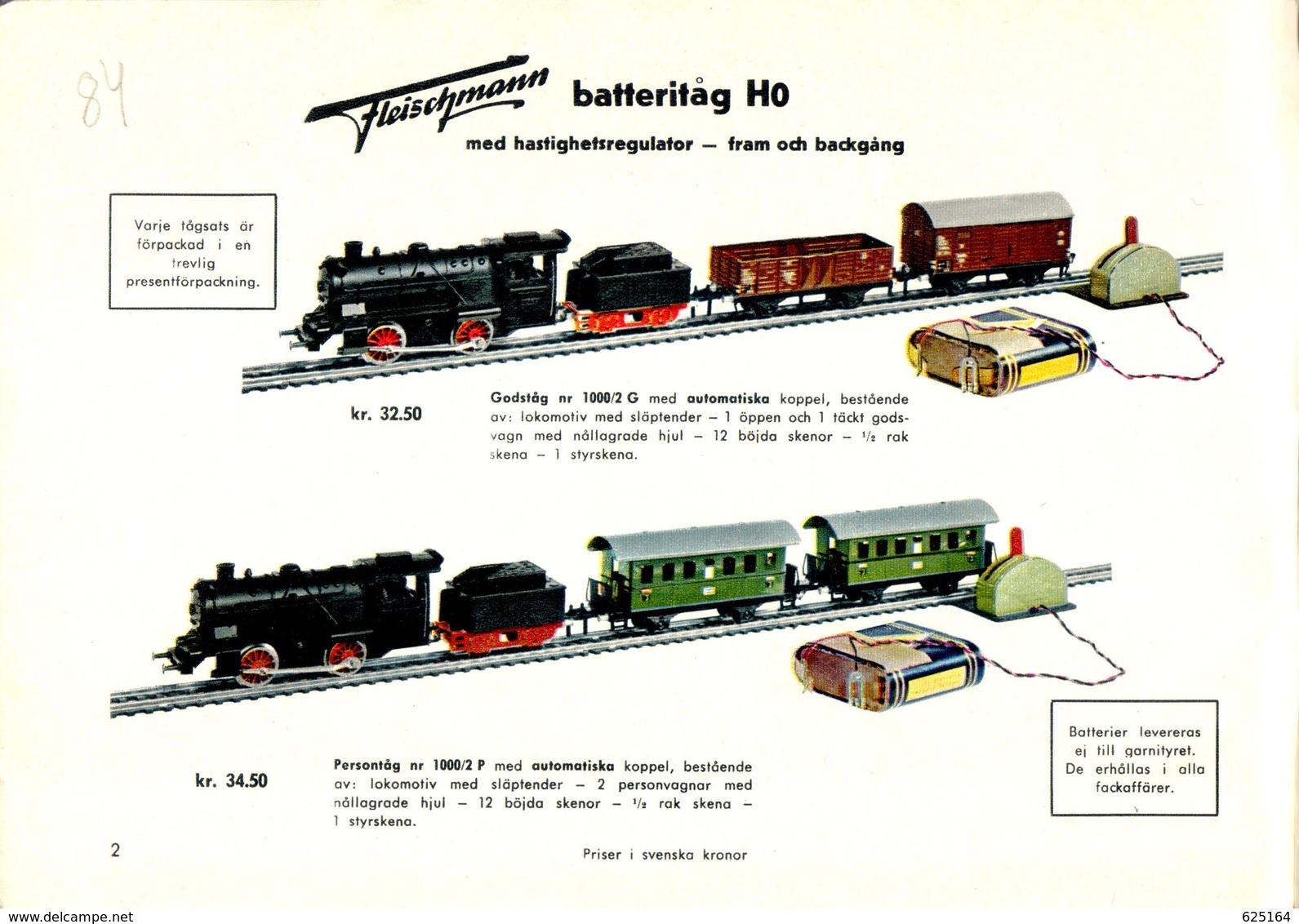 Catalogue FLEISCHMANN 1956 Trains Miniatures électriques Et à Ressort à L'échelle HO Et O - Machines à Vapeur-en Suédois - Unclassified