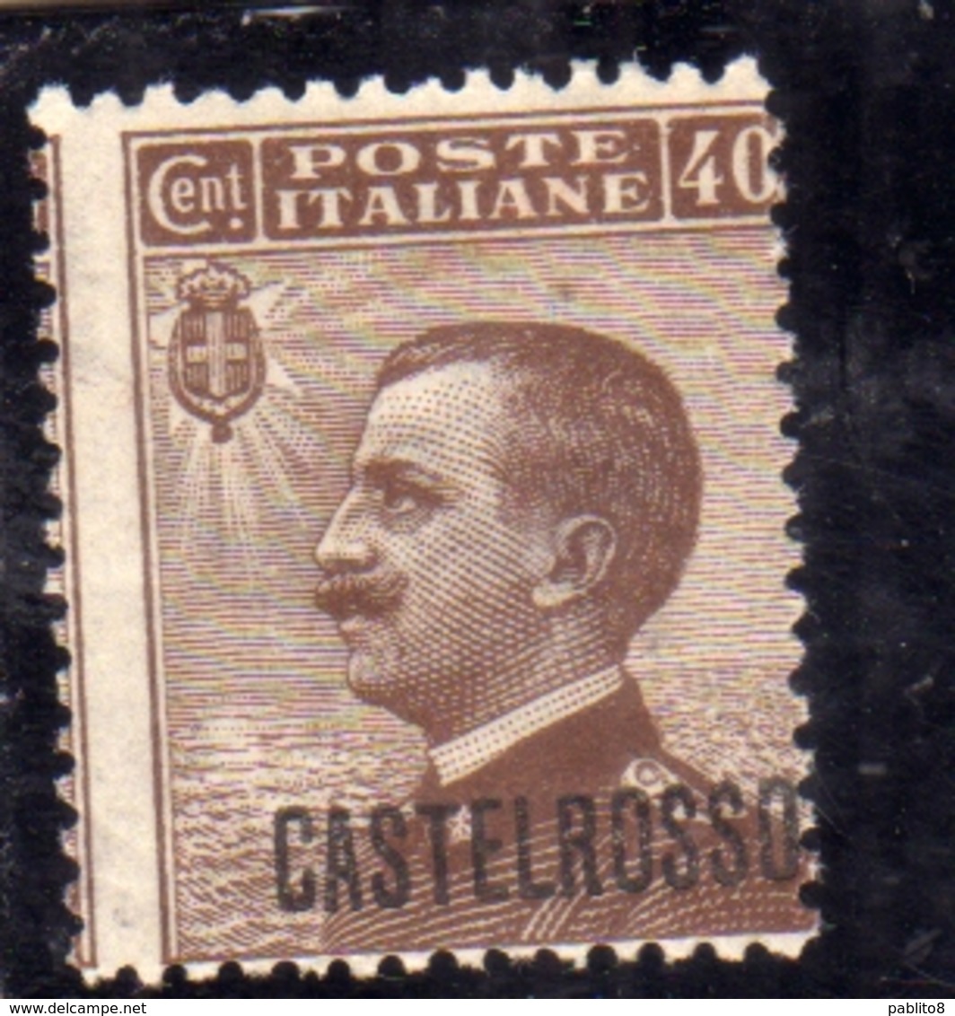 COLONIE ITALIANE CASTELROSSO 1922 VARIETÀ VARIETY SOPRASTAMPATO D'ITALIA ITALY OVERPRINTED CENT. 40c MNH - Castelrosso