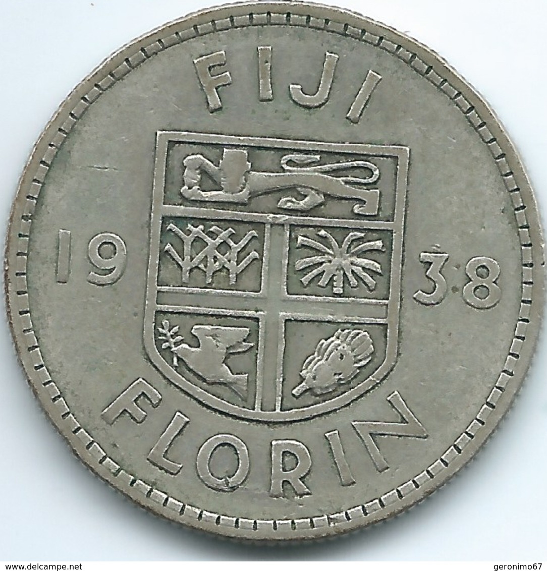 Fiji - George VI - 1938 - Florin - KM13 - Only 20,000 Minted - Fiji