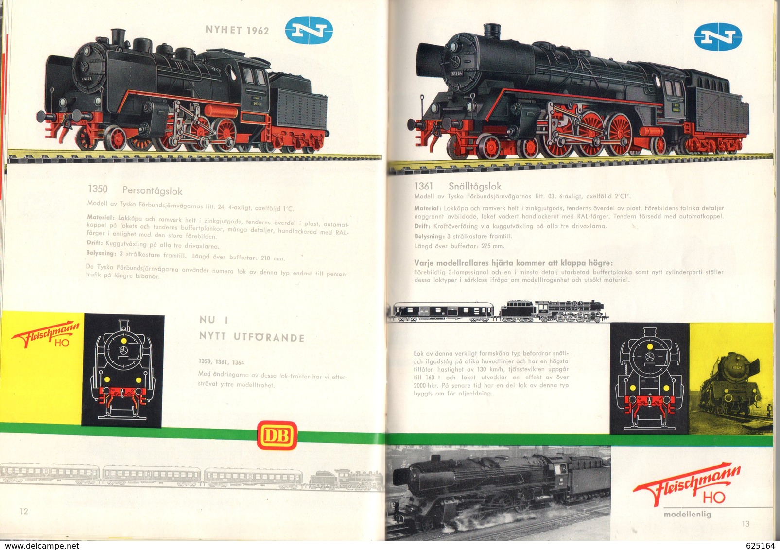 Catalogue FLEISCHMANN 1962-63 Trains Miniatures électriques  à L'échelle HO - Machines à Vapeur -en Suédois - Unclassified