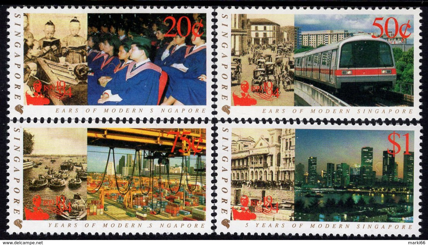 Singapore - 1994 - 175 Years Of Modern Singapore - Mint Stamp Set - Singapore (1959-...)