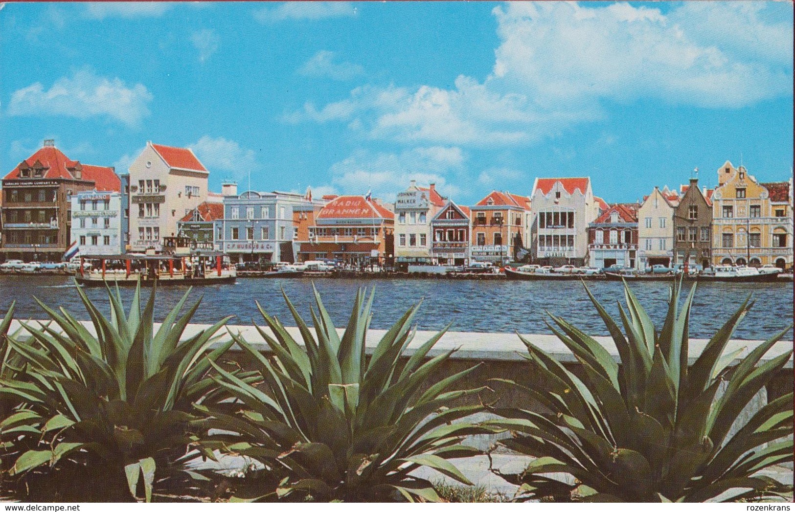 Nederlandse Antillen Curaçao Heerenstraat Postzegel Aruba Harbor Entrance Dutch Architecture - Curaçao