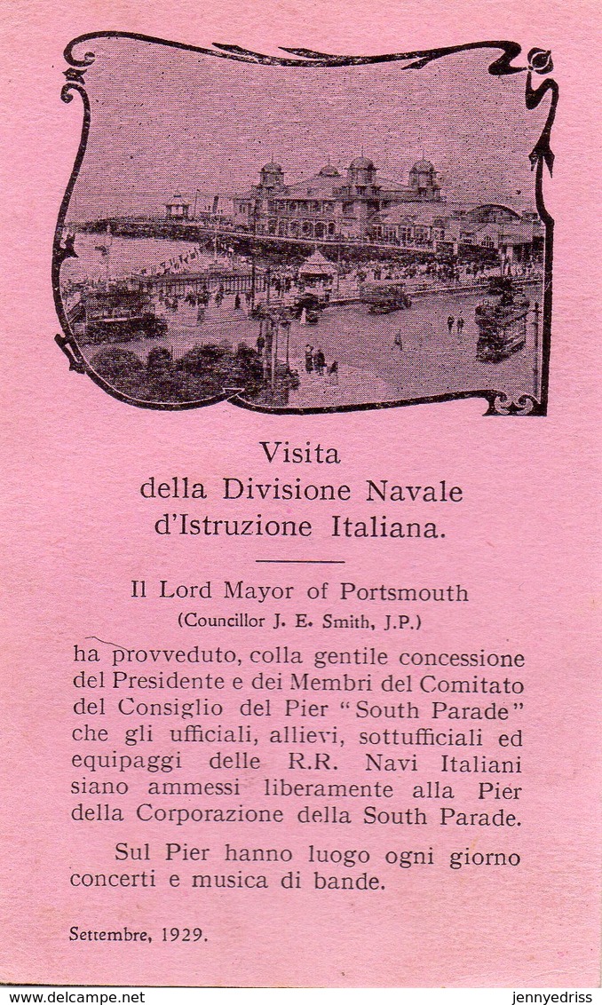 PORTSMOUTH  ,  Visita  Della  Divisione  Navale D Istruzione  Italiana - Portsmouth