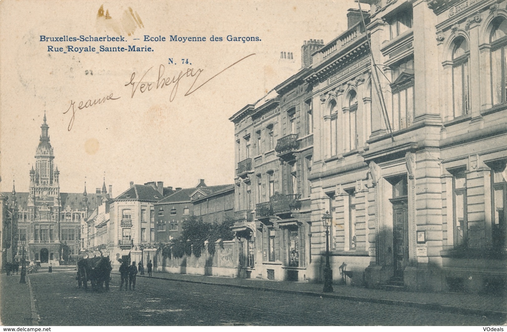 CPA - Belgique - Brussels - Bruxelles - Schaerbeek - Ecole Moyenne Des Garçons - Rue Royale Sainte Marie - Schaarbeek - Schaerbeek