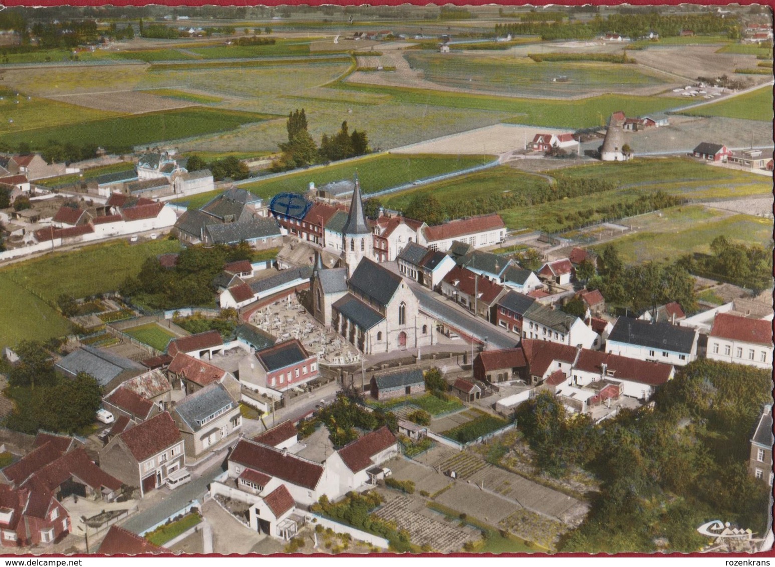 Grote Kaart SEMMERZAKE - GAVERE - Centrum - Luchtopname Windmolen Grand Format - Gavere