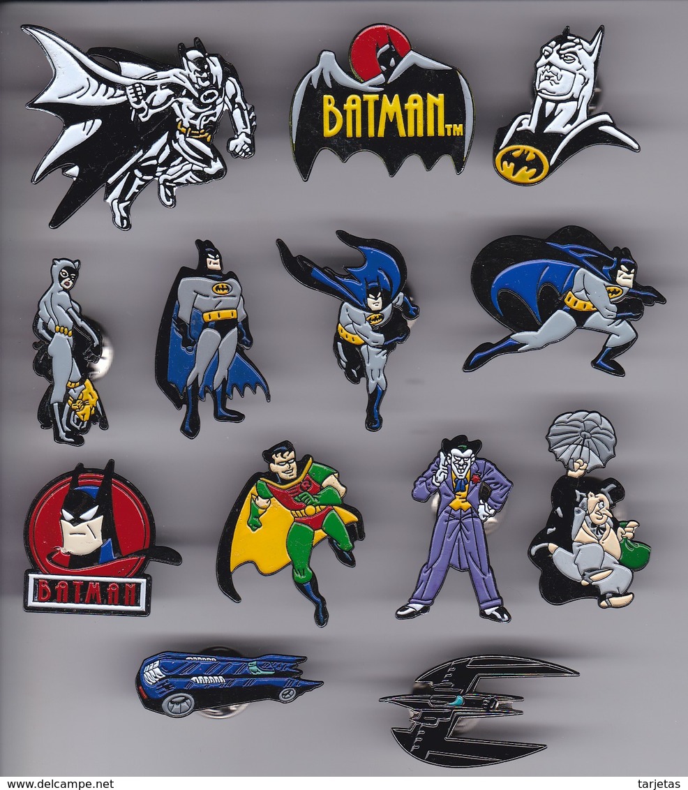 COLECCION DE 13 PINS DE BATMAN - COMIC SUPERHEROES - Cómics