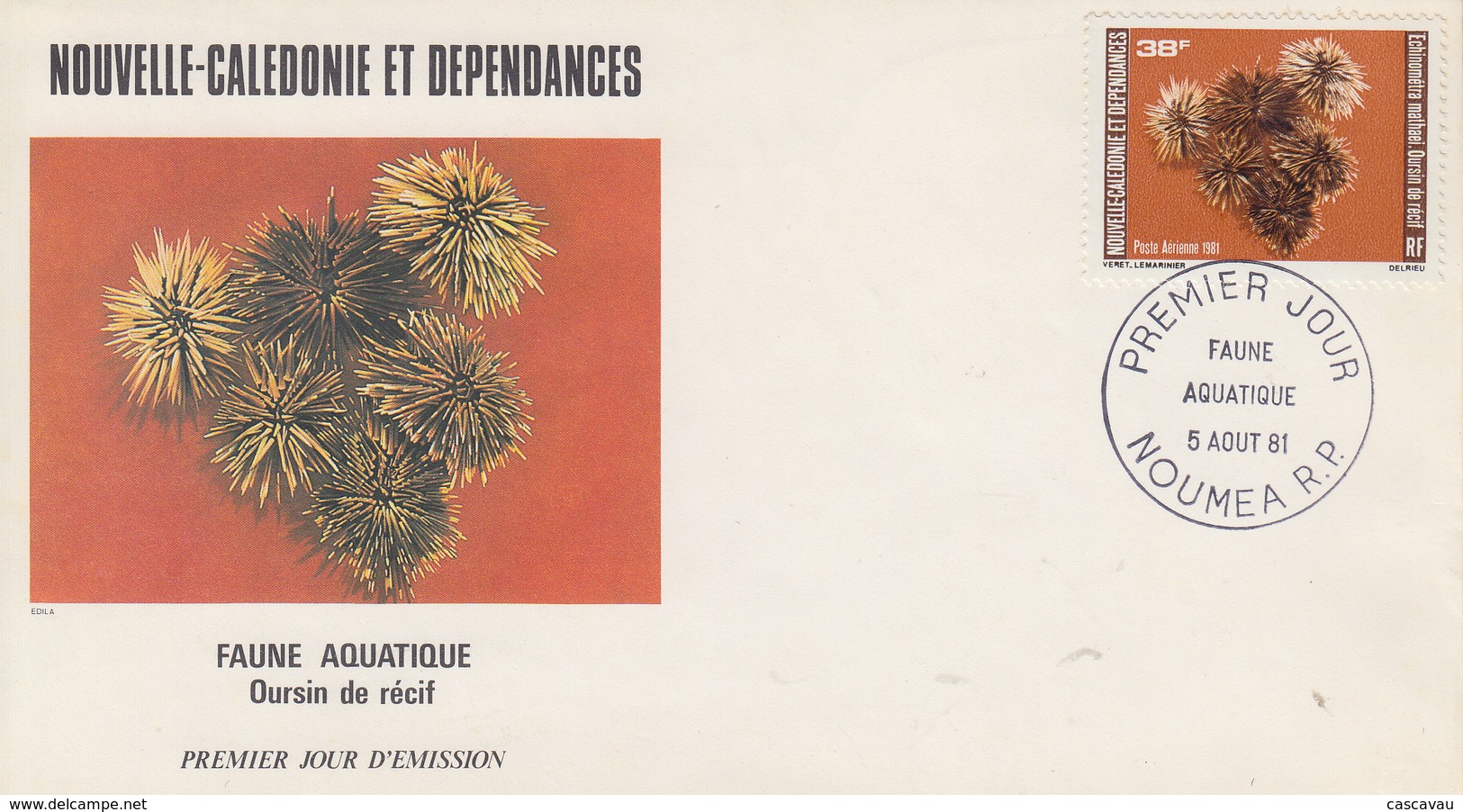 Enveloppe  FDC  1er  Jour   NOUVELLE  CALEDONIE   Faune  Aquatique   1981 - FDC