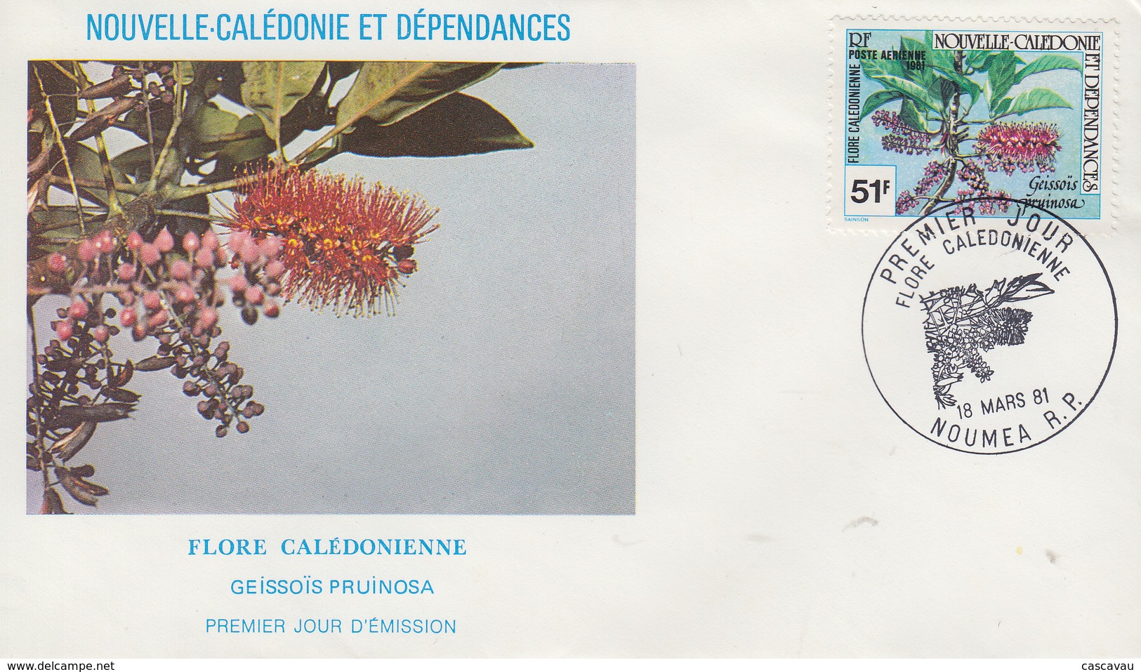 Enveloppe  FDC  1er  Jour   NOUVELLE  CALEDONIE   Flore   Calédonienne   1981 - FDC