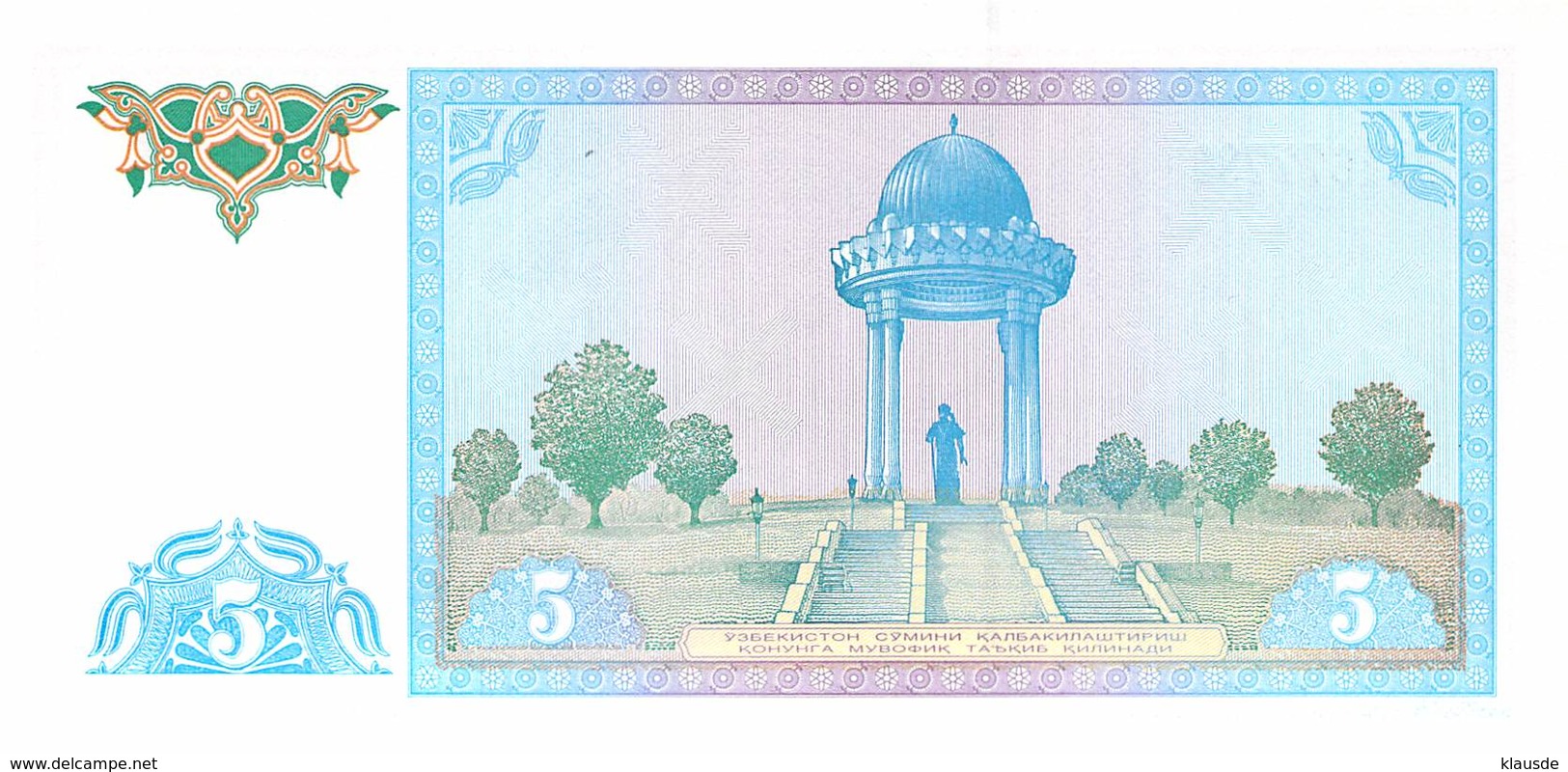 5 Sum Usbekistan 1994 - Usbekistan