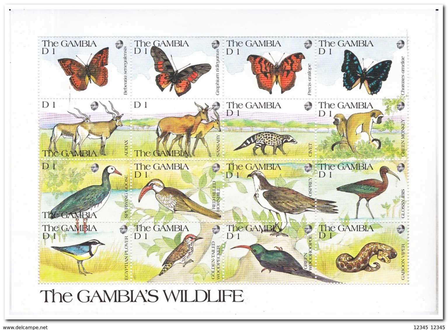 Gambia 1991, Postfris MNH, Animals - Gambia (1965-...)