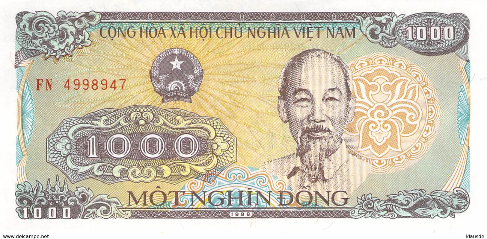 1000 Dong Vietnam 1988 - Vietnam