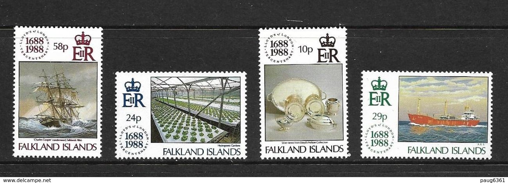 FALKLAND 1986 300 ANS DE LA LLOYD  YVERT N°496/99 NEUF MNH** - Falkland