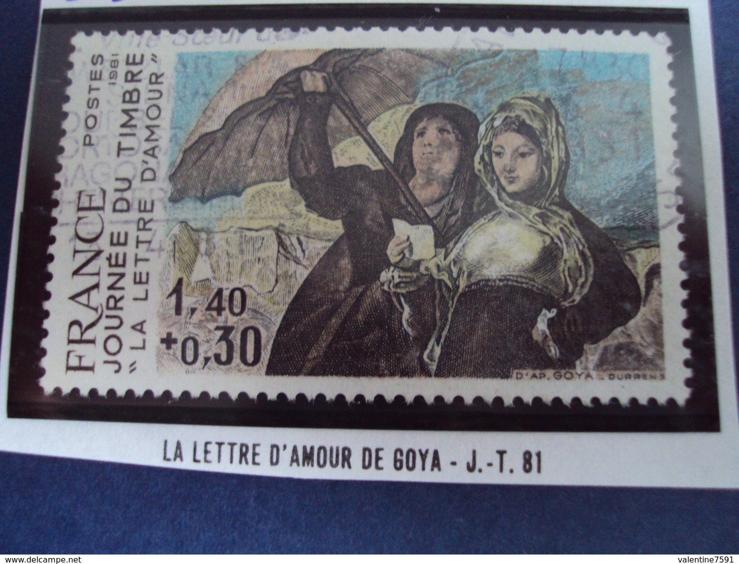 1981  - Timbre Oblitéré N°  2124     "  La Lettre D Amour De Goya    "     0.15 - Used Stamps