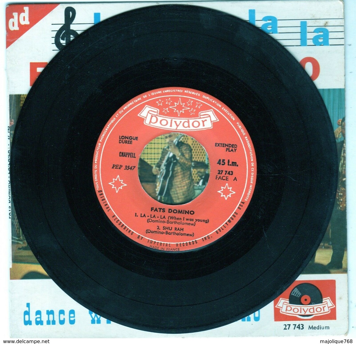 Disque De Fats Domino - LA-LA-LA - Polydor 27743 - 1962 - - Jazz