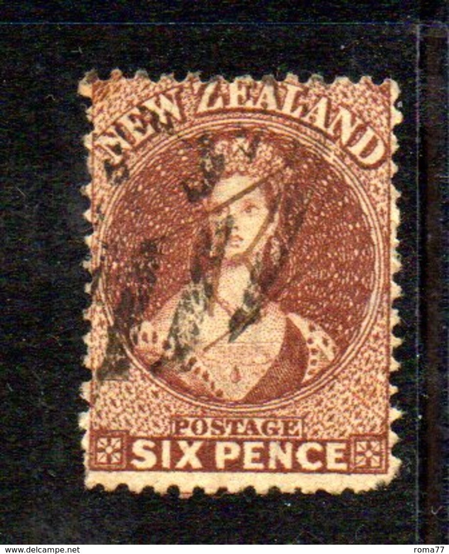 APR1036 - NEW NUOVA ZELANDA 1864 , Vittoria Yvert N. 35 Usato. Star (2380A) - Usati