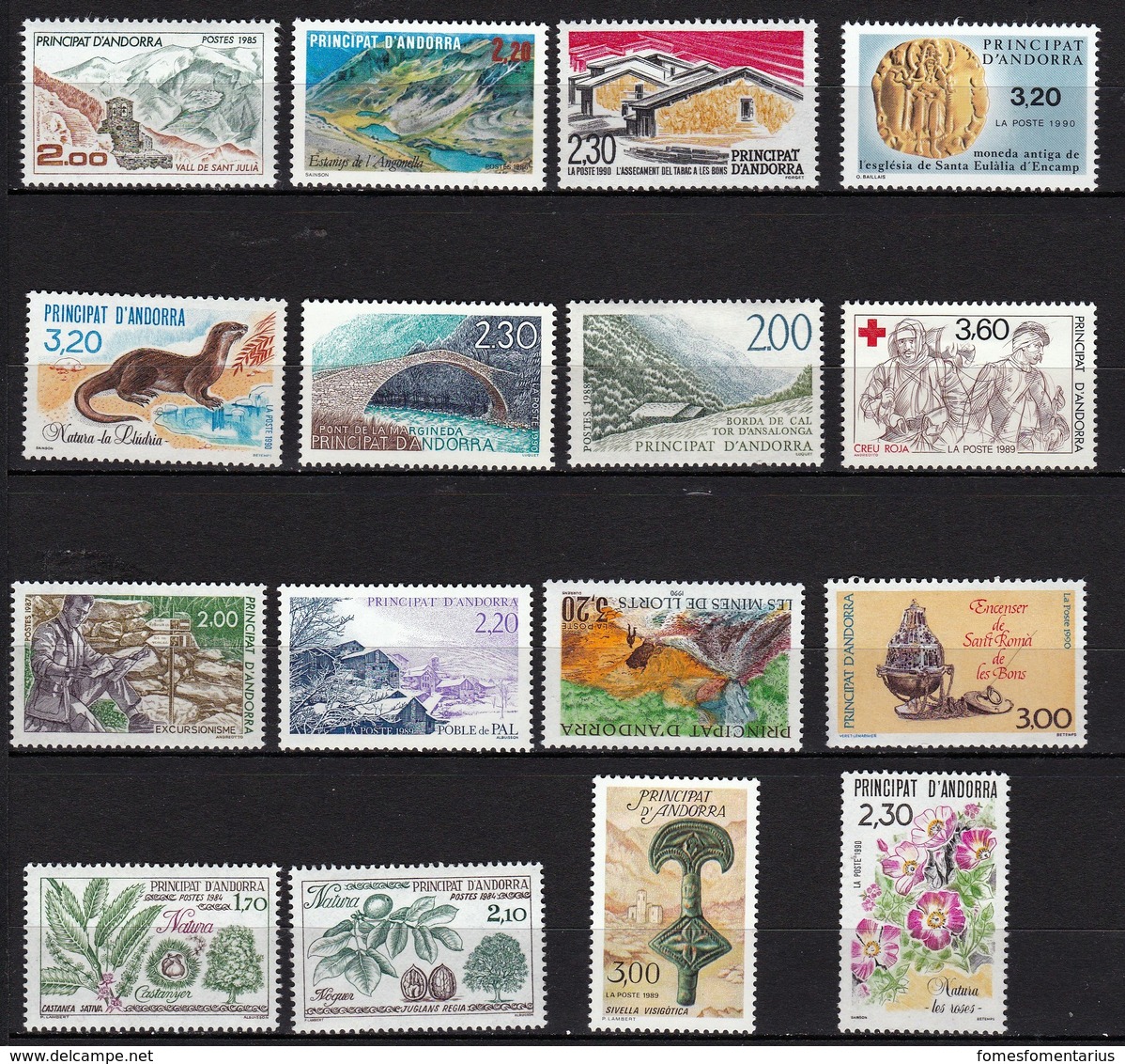 Principat D' Andorra 16 Timbres Neufs ** TTB Entre 1983 Et 1990 - Unused Stamps