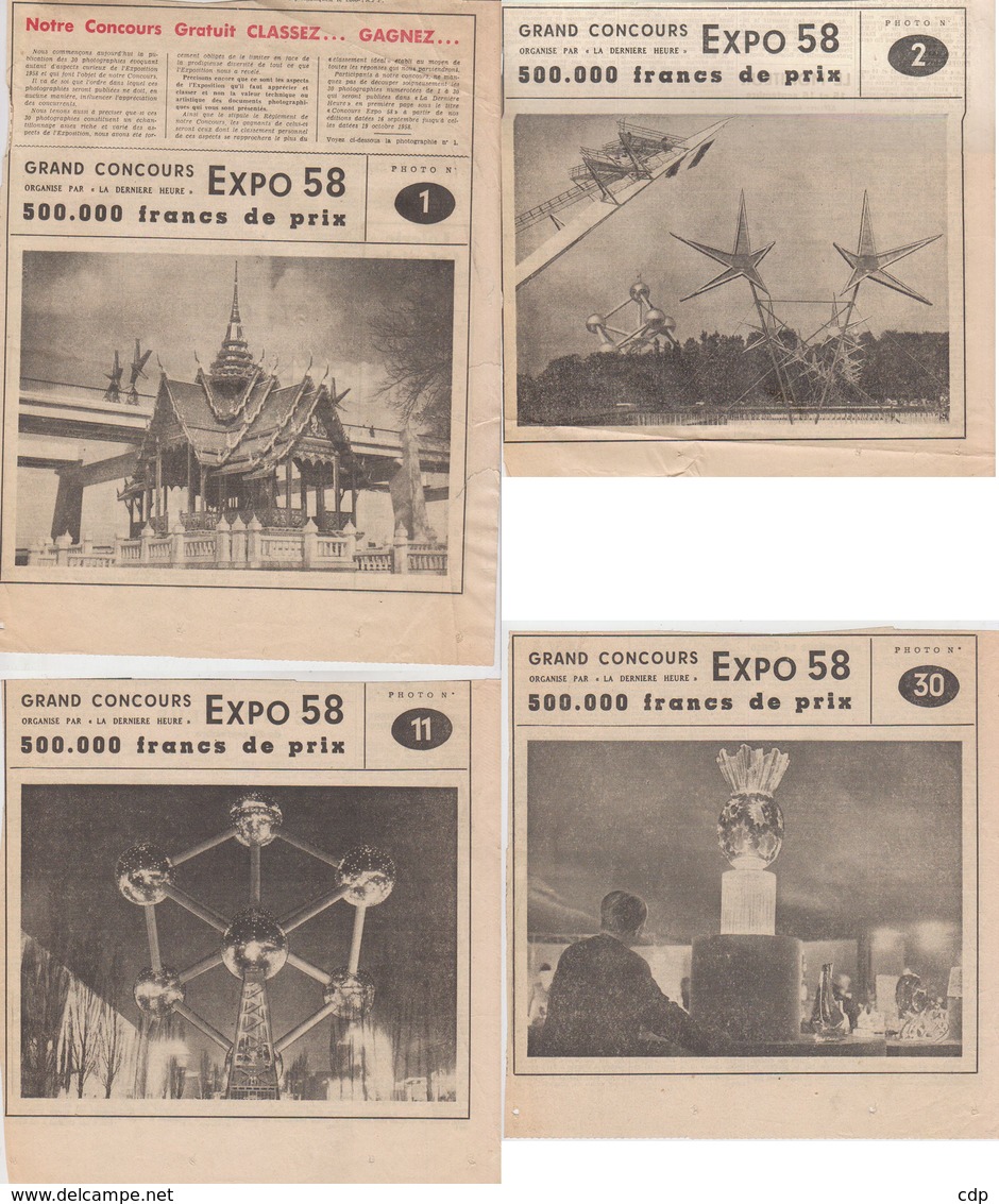 RARE  Expo 58 Bxl   Concours Dernière Heure - Non Classés