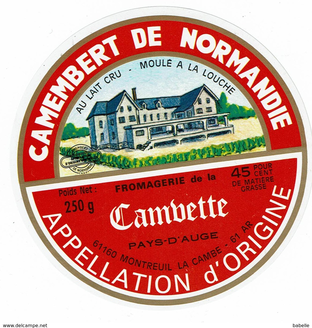 Et. Camembert De Normandie " CAMBETTE " Pays D'Auge - Fromagerie - Fromage