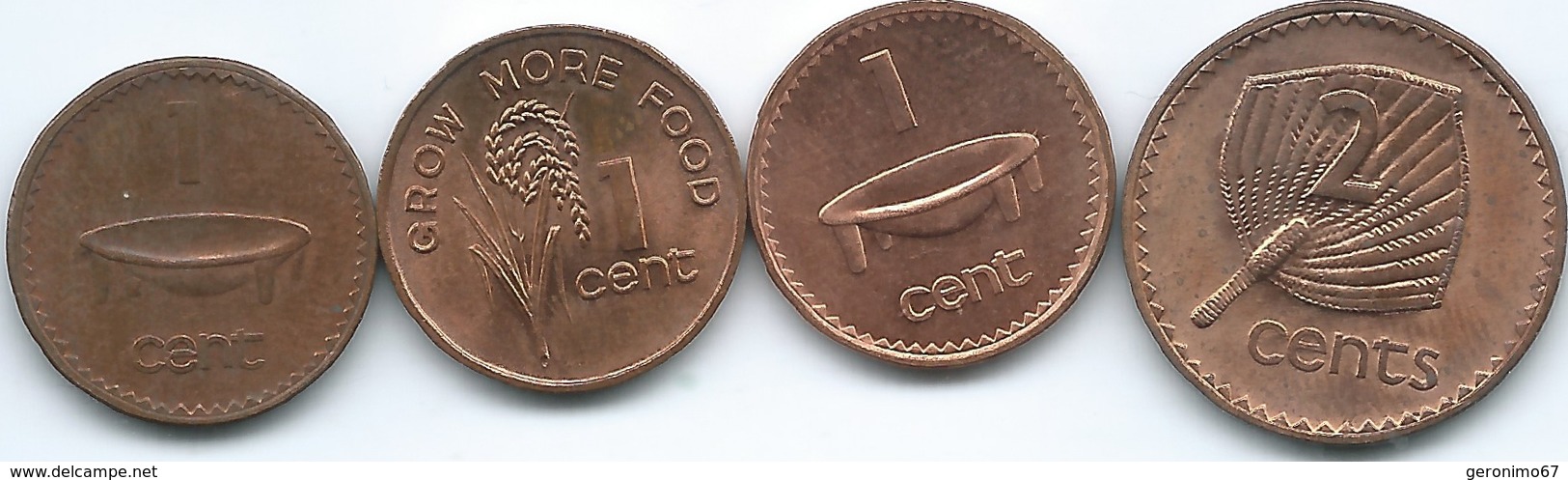 Fiji - 1 Cent - 1981 (KM39); 1992 (KM49a); 2006 (KM49b); 2 Cents - 1992 (KM50a) - Figi