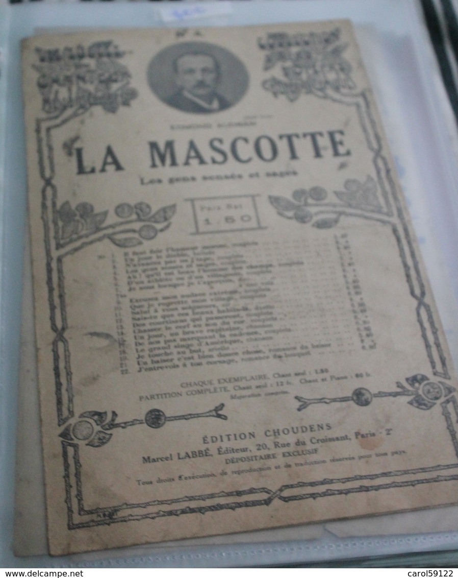 Partition De "La Mascotte" - Spartiti