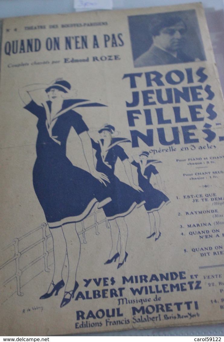 Partition De "Quand On N'en A Pas " - Partitions Musicales Anciennes