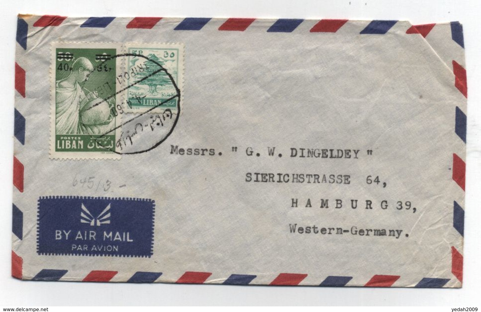 Lebanon Tripoli AIRMAIL COVER TO Germany 1960 - Lebanon