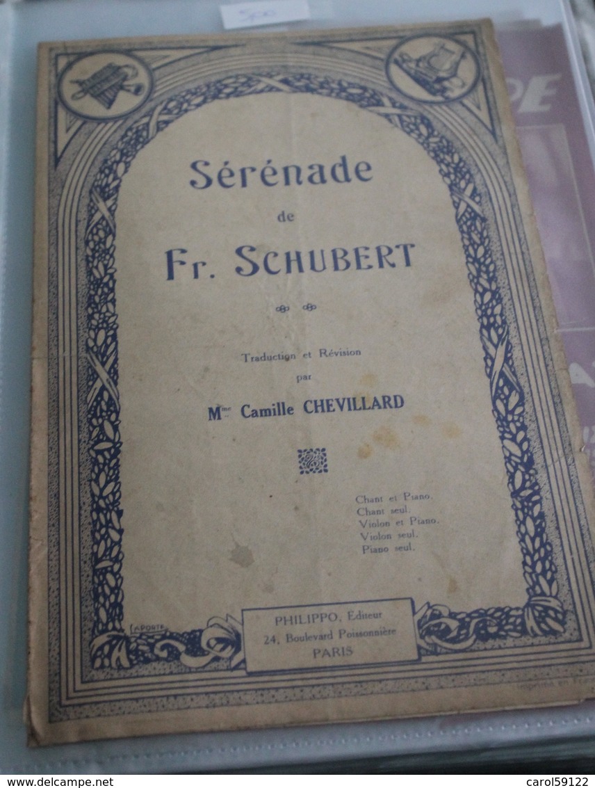 Partition De " Sérénade " Fr Schubert - Partitions Musicales Anciennes