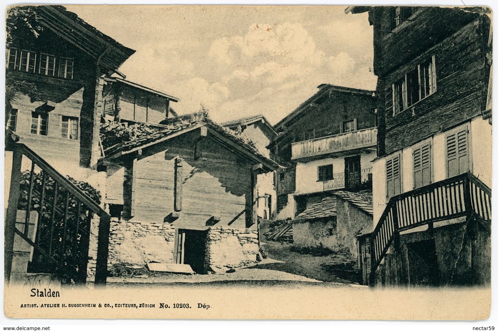 CPA Suisse Switzerland Stalden Valais Chalets 1900 - Stalden