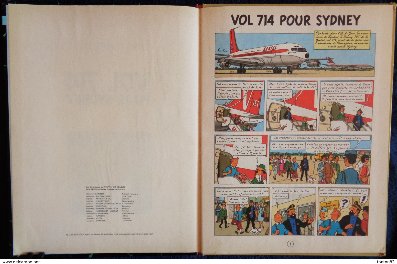 Hergé - TINTIN - Vol 714 Pour Sydney - ( 1968 - 22 B 38 ) . - Tintin