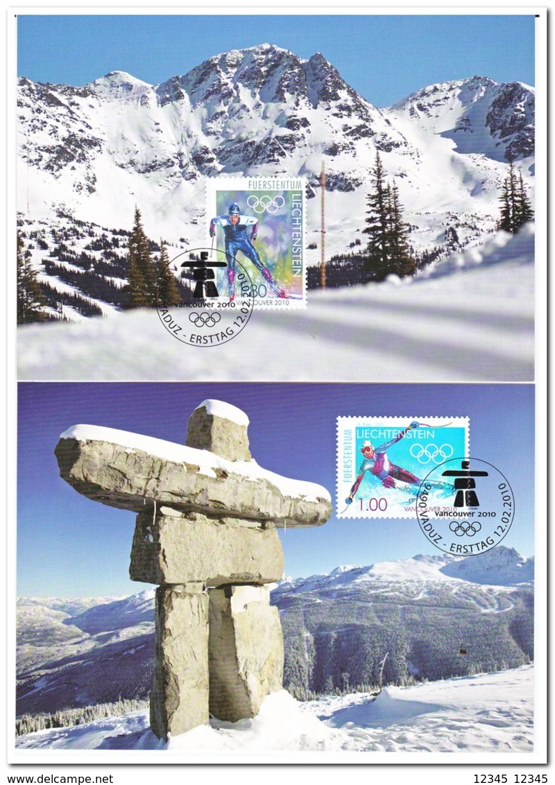 Liechtenstein 2010, Postfris MNH, Olympic Games - Maximumkaarten