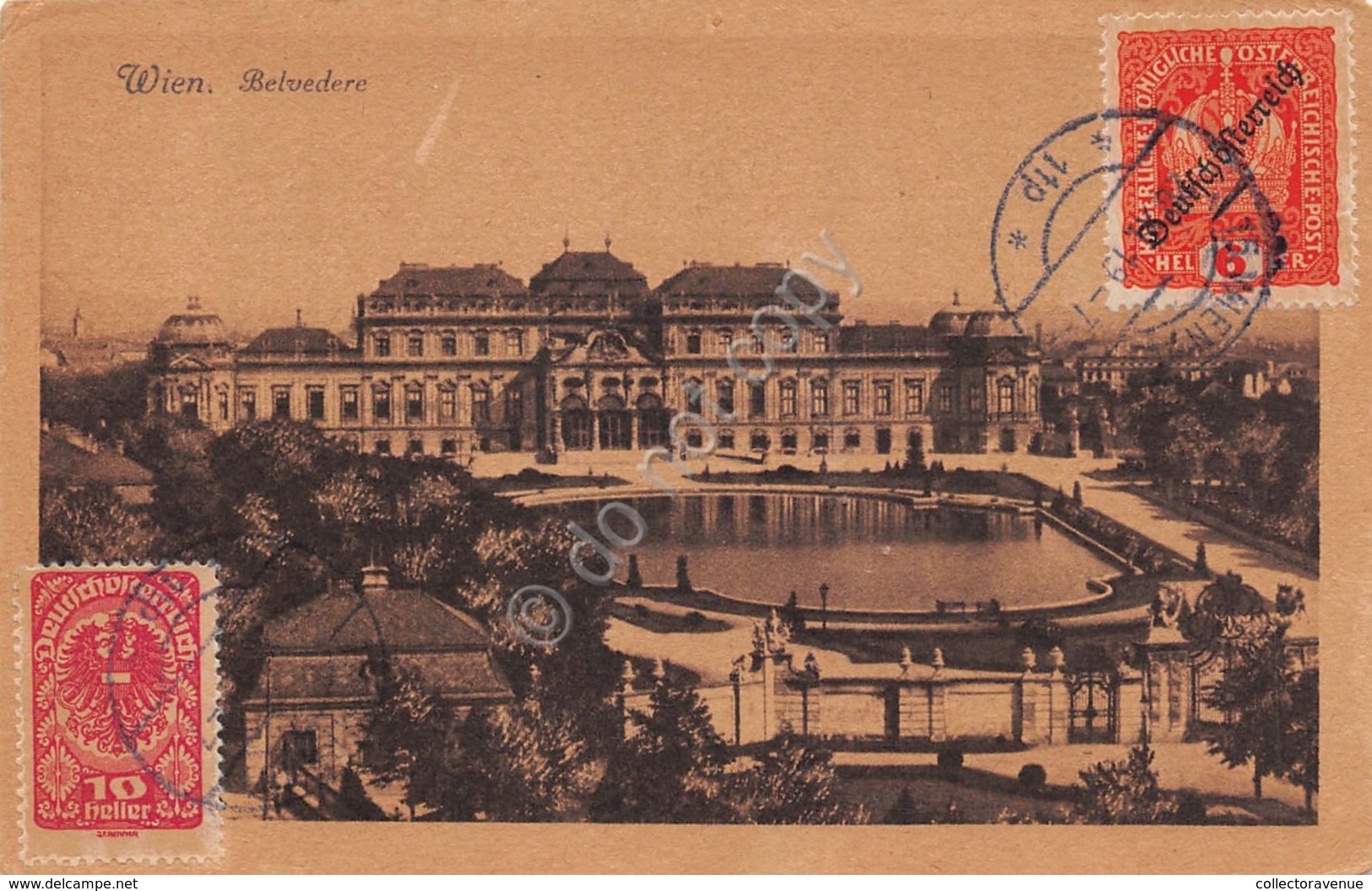 Cartolina Wien Belvedere 1919 Stamps 10 E 6 Heller - Non Classificati