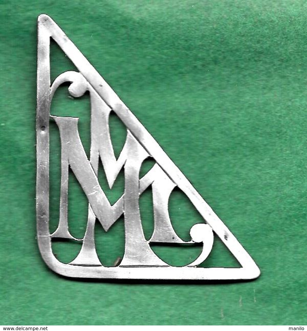 MONOGRAMME De MAROQUINERIE En ARGENT " M.M."   5.5 X 6.5 Cm -  Ornement Vintage  Sacoche, Bagage Ou Sac - Poinçons - Argenterie