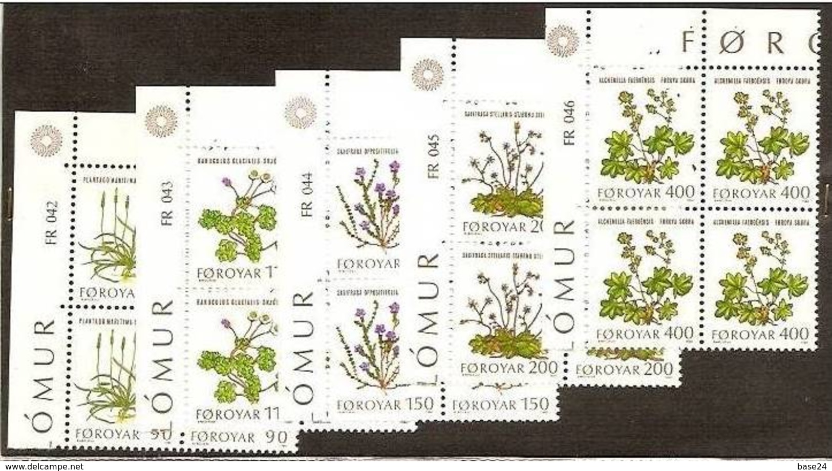 1980 FAROER Faroe Danimarca Denmark FLORA - FIORI - FLOWERS 4 Serie Di 5v. MNH** (42/46) Bl.4 - Nuovi