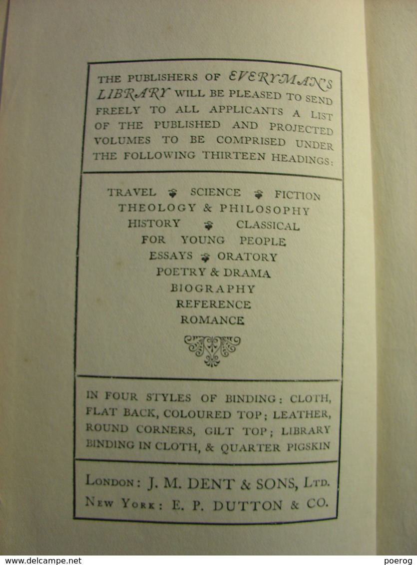 REFLECTIONS ON THE FRENCH REVOLUTION AND OTHER ESSAYS - EDMUND BURKE - EVERYMAN'S LIBRARY - 1912 - Livre En Anglais - 1900-1949