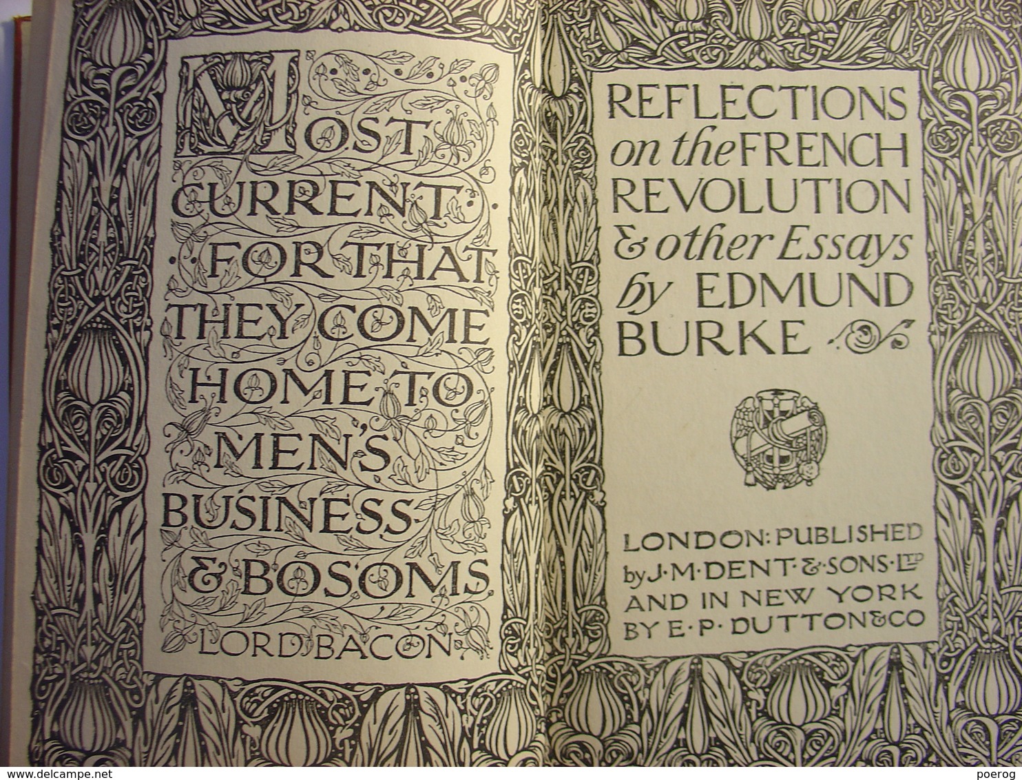 REFLECTIONS ON THE FRENCH REVOLUTION AND OTHER ESSAYS - EDMUND BURKE - EVERYMAN'S LIBRARY - 1912 - Livre En Anglais - 1900-1949