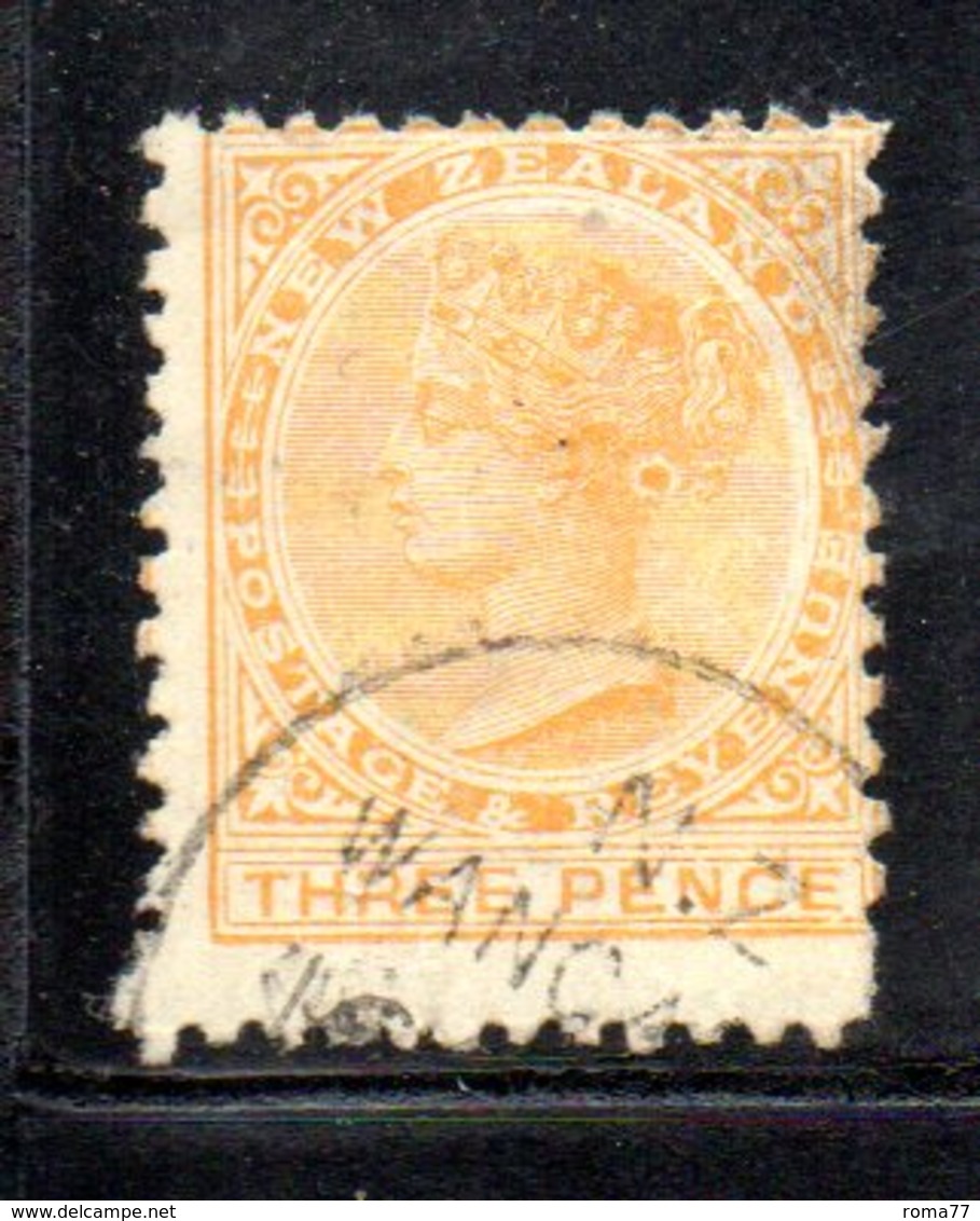 APR1054 - NEW NUOVA ZELANDA 1882 , Vittoria Yvert  N. 62  Usato Postage Revenue. NZ/star - Usati