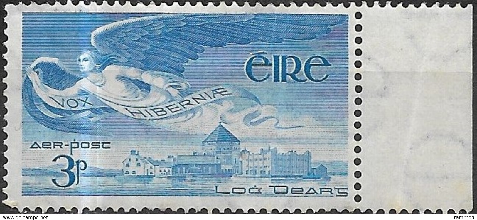 IRELAND 1948 Air. Inscr 'VOX HIBERNIAE -  3d. Angel Victor Over Lough Derg MNH - Poste Aérienne