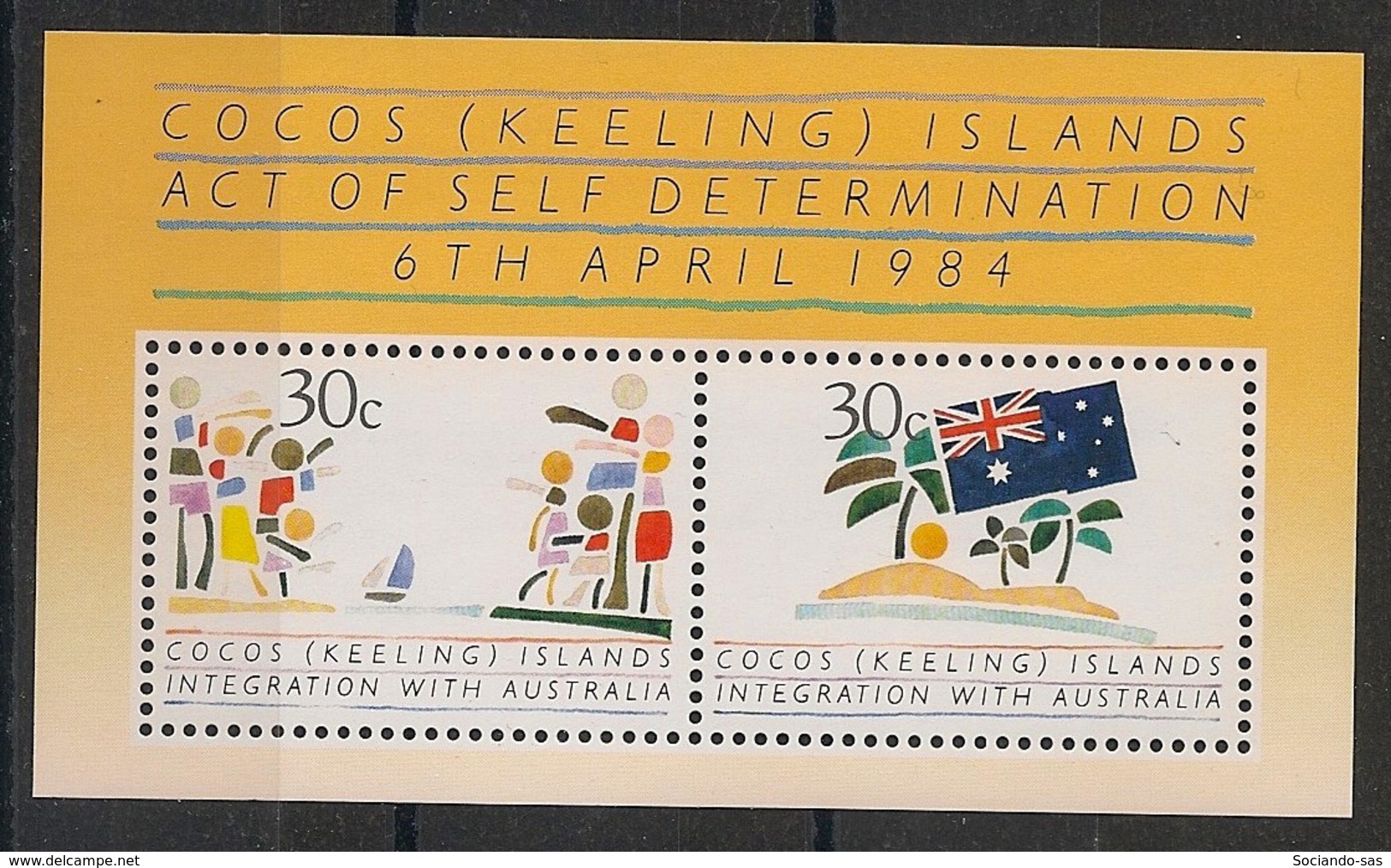 Cocos - 1984 - Bloc Feuillet N°Yv. 4 - Autodetermination  - Neuf Luxe ** / MNH / Postfrisch - Cocos (Keeling) Islands